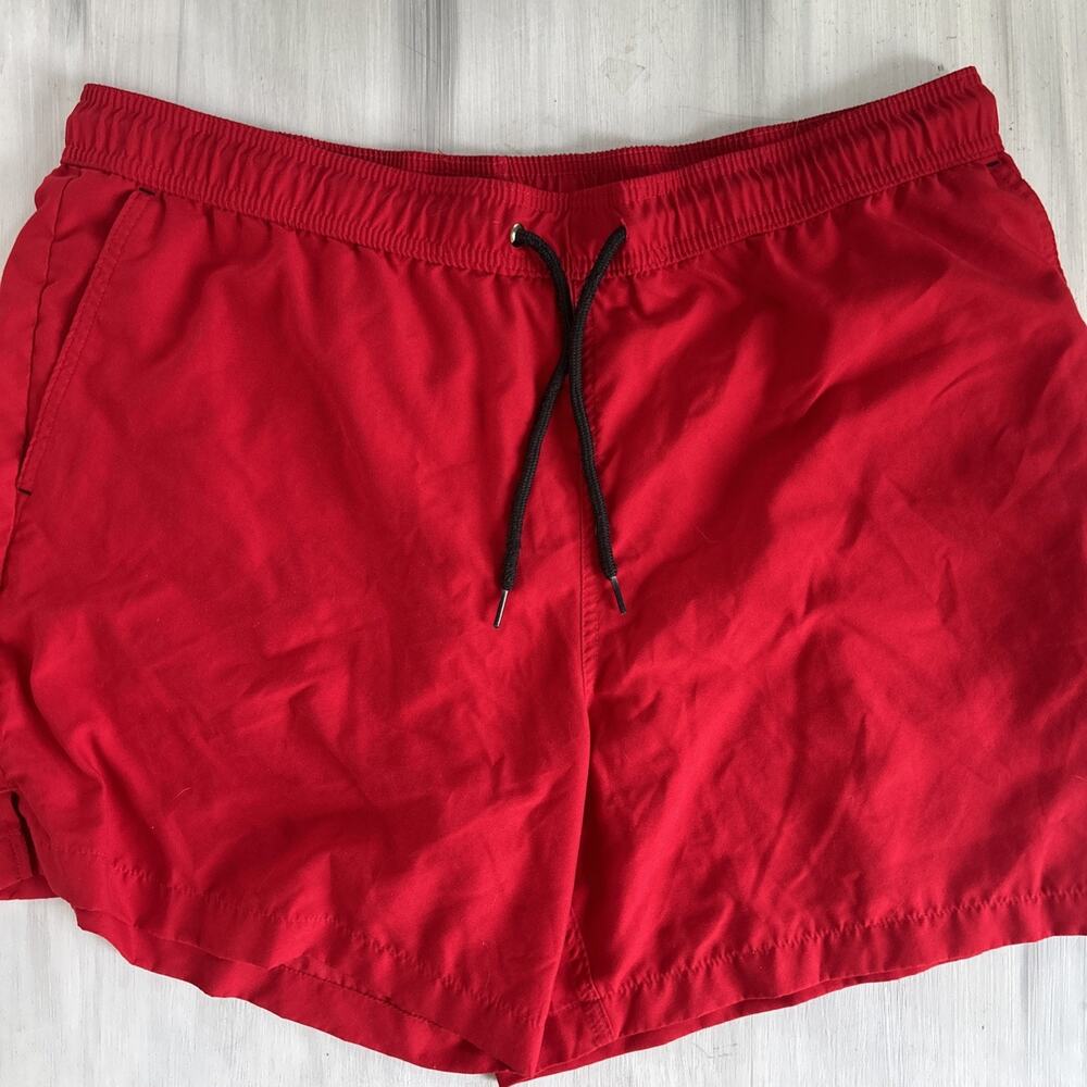 George Swim Trunks Men’s Size XL Red Drawstring Bathing Suit